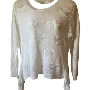 AVALIN OpenKnit Sweater M Ivory Crocheted Boho Lagenlook Festival Feminine Beach